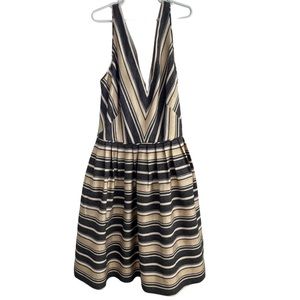 NWT - J.Crew Women’s Metallic Stripe Flare Dress Size 4